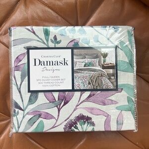 Charter Club Damask Designs Duvet Cover Set - Purple and Teal